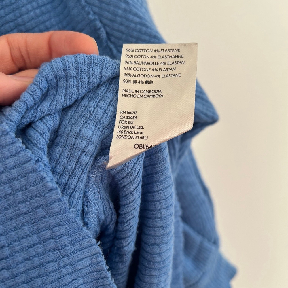 FREE PEOPLE We The Free OG Slouchy Oversize Thermal Long Sleeve Pullover Blue - Picture 11 of 15